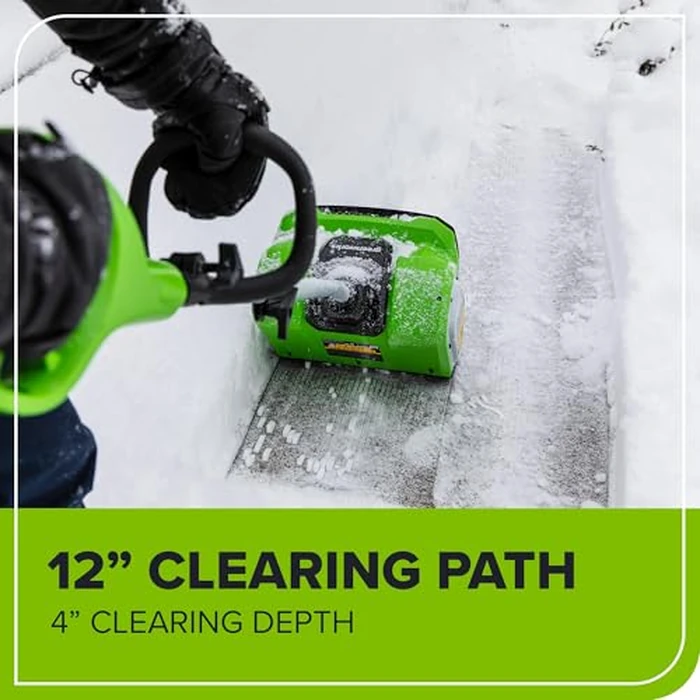 Greenworks 8 Amp 12-Inch Electric Corded Snow Shovel, 20ft Throwing Distance, 12" Wide & 6" Deep Clearing, 300Lbs/Min Snow Thrower Blower Removal Tool for Patio/Driveway/Steps/Sidewalk/Winter Storm by Greenworks - Image 3