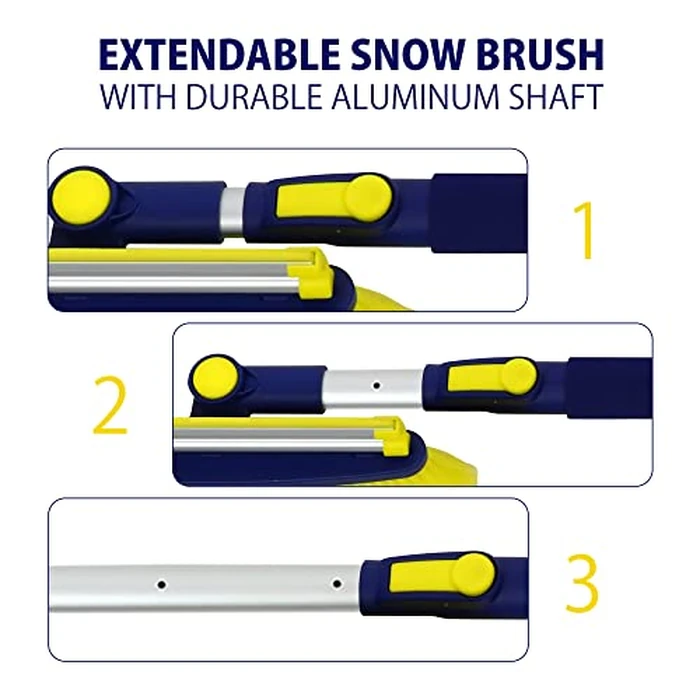 Michelin Snow Brush for Car Windshield (Pack of 2) - Snow and Ice Scraper with 43-63" Extendable Handle, 13" Swivel Head with Squeegee, 5" Heavy Duty Ice Scraper for SUV, Truck, Van, Auto Cleaning by MICHELIN - Image 6