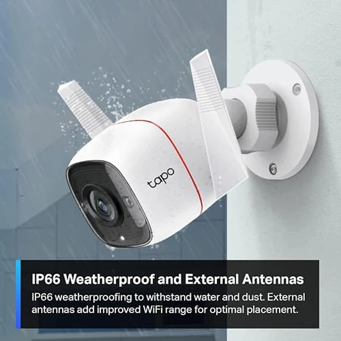 TP-Link Tapo 2K HD Security Camera Outdoor Wired, Built-in Siren, Night Vision, IP66 Weatherproof, Motion/Person Detection, Works w/Alexa & Google Home, Cloud/SD Card Storage, 2-Way Audio,White by Tapo - Image 5