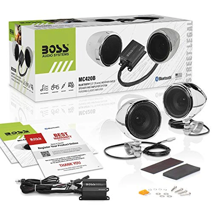 BOSS Audio Systems MC420B 3 Inch Motorcycle Speakers and Amplifier Sound System - Class D Amplifier, Weatherproof, Volume Control, ATV UTV Compatible by BOSS Audio Systems - Image 8