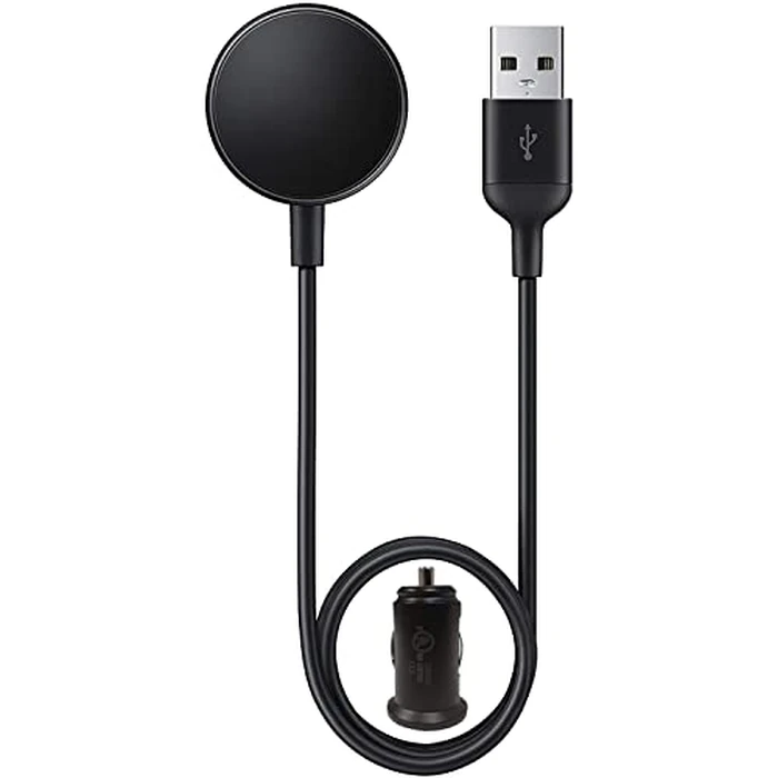 Samsung Galaxy Watch Portable Charging Dock, Black, Modern Style, USB Type A, 5V=1.0A, Compatible with Galaxy Watch 4/3/Active 2/Active 1/Gear Sport/S3 by Samsung - Refurbished condition - CA$22.20