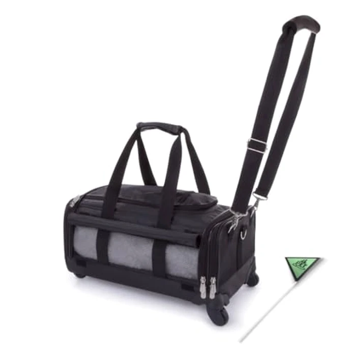 Sherpa on Wheels Indoor Pet Dog Carrier, Black Large for All Breed Sizes by Sherpa - Image 1