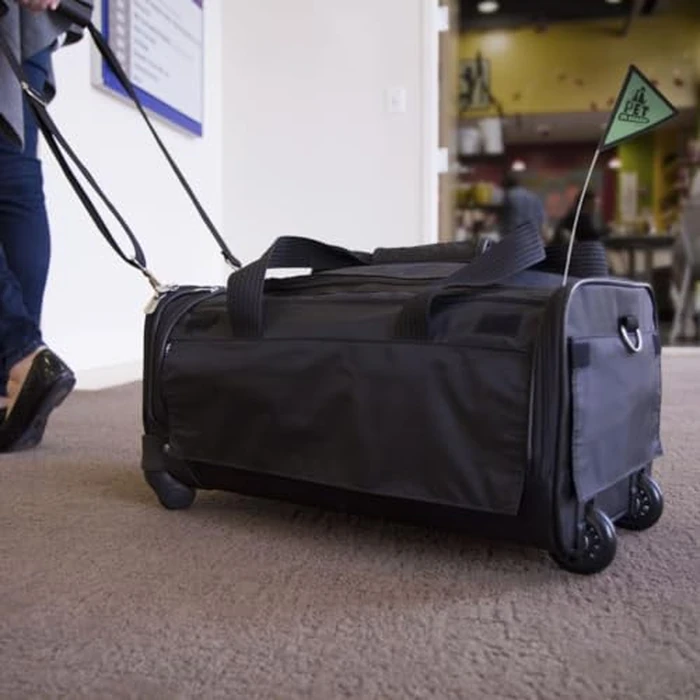 Sherpa on Wheels Indoor Pet Dog Carrier, Black Large for All Breed Sizes by Sherpa - Image 2