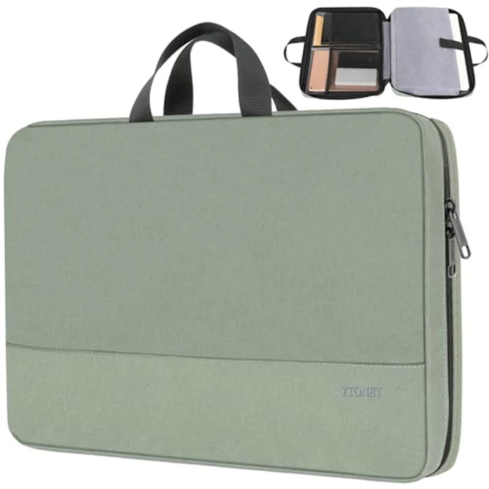 Ytonet Laptop Sleeve 17.3 Inch, Slim Water Resistant Laptop Cover Case with Handle Computer Cases for Travel, Office, Meetings, and Daily Use, Compatible with Lenovo HP Dell Asus, Avocado Green by Ytonet - Used - Like New condition