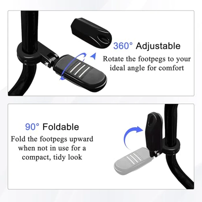 HOKUOTOLITE 1.25" (32mm) Adjustable Highway Foot Pegs w/Mounting P-Clamps for Harley Davidson Touring Street Glide/Road Glide/Electra Glide/Road King Motorcycle with 1-1/4" Crash Bar,BLACK#1 by Hokuotolite - Image 3