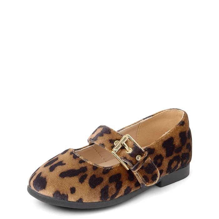 The Children's Place,Baby Girls and Toddler Closed Toe Ballet Flats,Leopard,10 by The Children's Place - Image 1