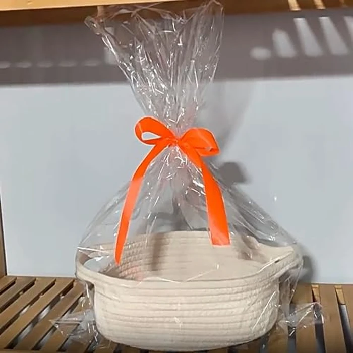 WADY Gift Basket Empty with Handles, Small Cute Woven Rope Basket for Baby Nursery, Kids Toys Storage - Includes Gift Bag & Ribbon, Perfect for Wedding, Birthday, Baby Shower Gifting Ideas (Black) by WADY - Image 5