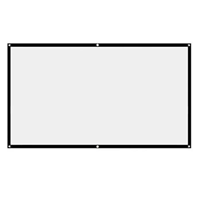 Projector Screen, White Projector Screen, 16:9 No Crease Home Theater Foldable Projection Screen 60"|72"|84"|100"|120"|150" by StepOK - Used - Acceptable condition - CA$8.87