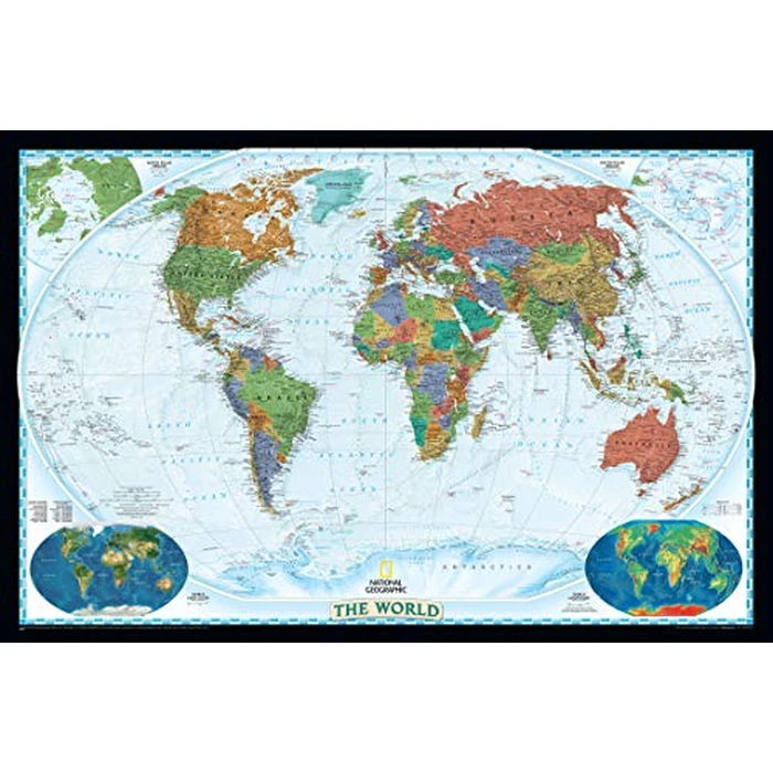 National Geographic World Wall Map - Decorator - Laminated (46 x 30.5 in) (National Geographic Reference Map) by National Geographic - Used - Very Good condition