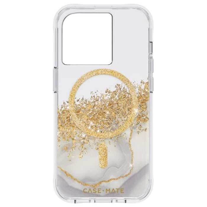 Case-Mate Karat Marble Phone Case with Magsafe for iPhone 14 Pro - Clear/Gold by Case-Mate - Image 2