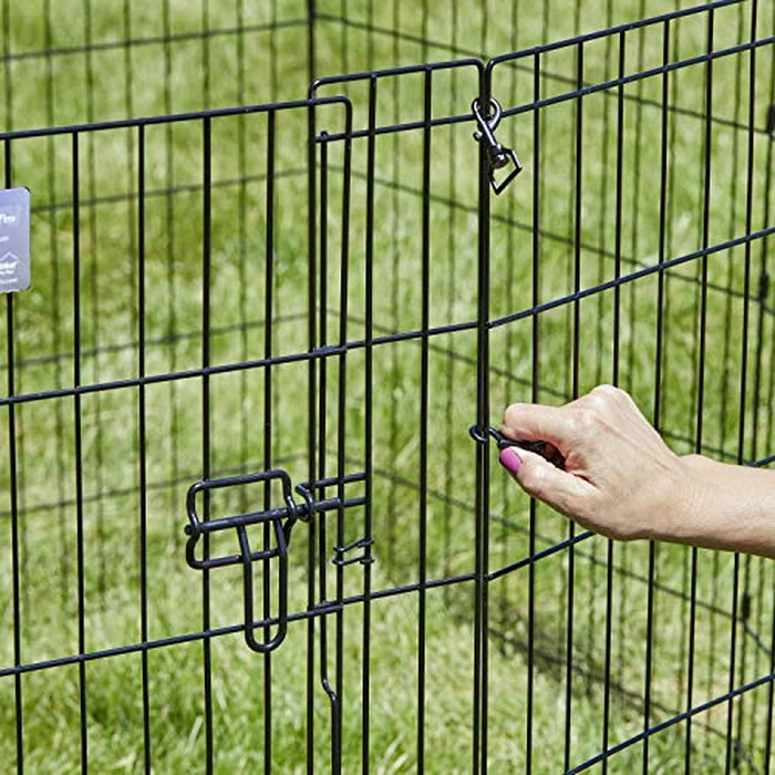 MidWest Homes for Pets 24-Inch Exercise Pen, for Indoor and Outdoor Use, 16 Sq Feet of Play, Single Door Folding Dog Pen, with Large Door Opening & Secure Latch, Easy to Set Up, Foldable Dog Playpen by MidWest Homes for Pets - Image 6