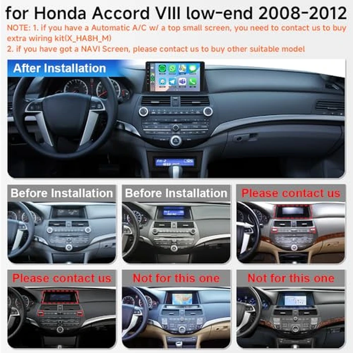 ASURE 4+64G Android 15 Car Stereo Radio for Honda Accord 8Gen 2008-2012 Low-end Version w/o OEM NAVI Screen,10.1" HD Touchscreen with Wireless CarPlay, Android Auto, Wi-Fi 6.0, Bluetooth 5.4, SWC by ASURE - Image 2