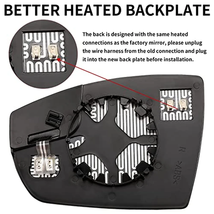 LOIYLLEN Passenger Side Mirror Replacement for Ford C-Max Hybrid 2013-2018,C-Max Energi 2013-2017,Escape 2013-2016 Mirrors Glass, Right Side Rear View Mirror with Power Heated FO1325159, CJ5Z 17K707 B by LOIYLLEN - Image 4