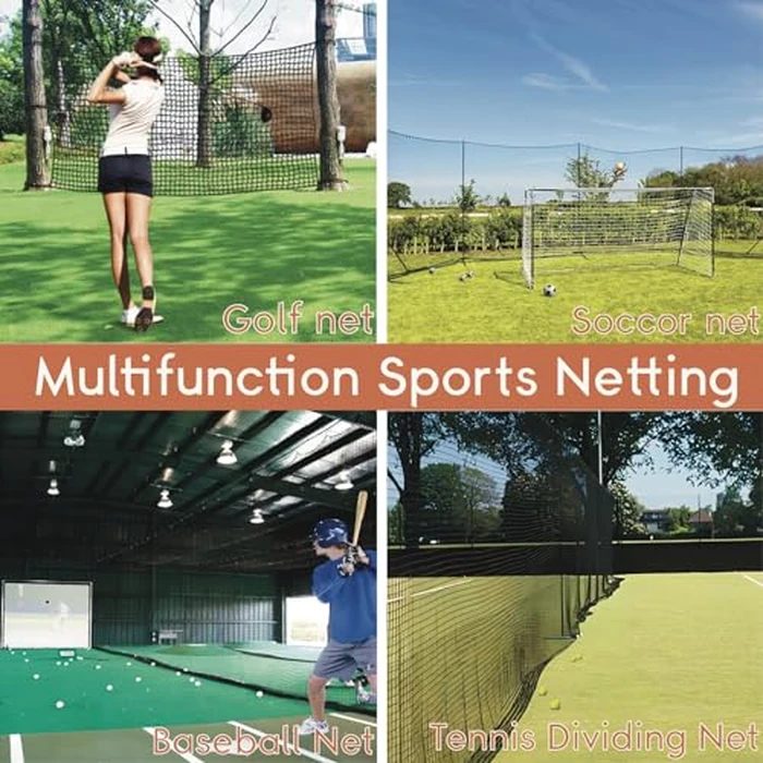 Parslue Multi-Purpose Sports Netting, 15X30ft Black Nylon Golf, Hockey, Volleyball, Ping-pong, Badminton, Barrier, Storage Net by Parslue - Image 2
