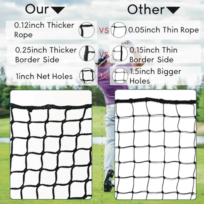 Parslue Multi-Purpose Sports Netting, 15X30ft Black Nylon Golf, Hockey, Volleyball, Ping-pong, Badminton, Barrier, Storage Net by Parslue - Image 3