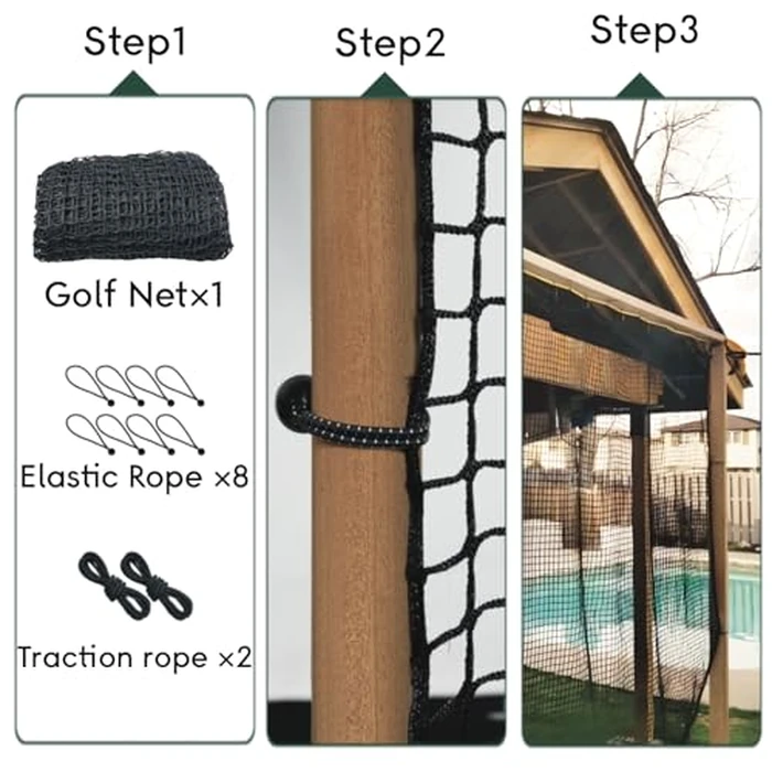 Parslue Multi-Purpose Sports Netting, 15X30ft Black Nylon Golf, Hockey, Volleyball, Ping-pong, Badminton, Barrier, Storage Net by Parslue - Image 5