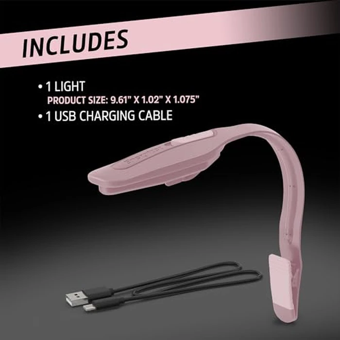 Energizer Flex-R LED Rechargeable Book Light for Reading in Bed, Reading Light with Warm LED Color, Long-Lasting and Lightweight, Pink by Energizer - Image 8