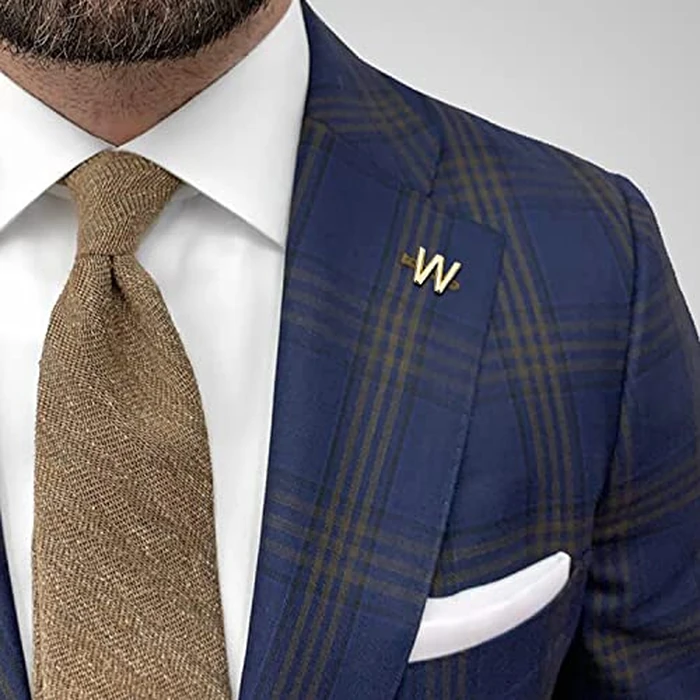 AMITER Men Tie Tack, Initial A-Z Gold Tie Pin with Chain Clips for Necktie, Bow Tie & Hat by AMITER - Image 3