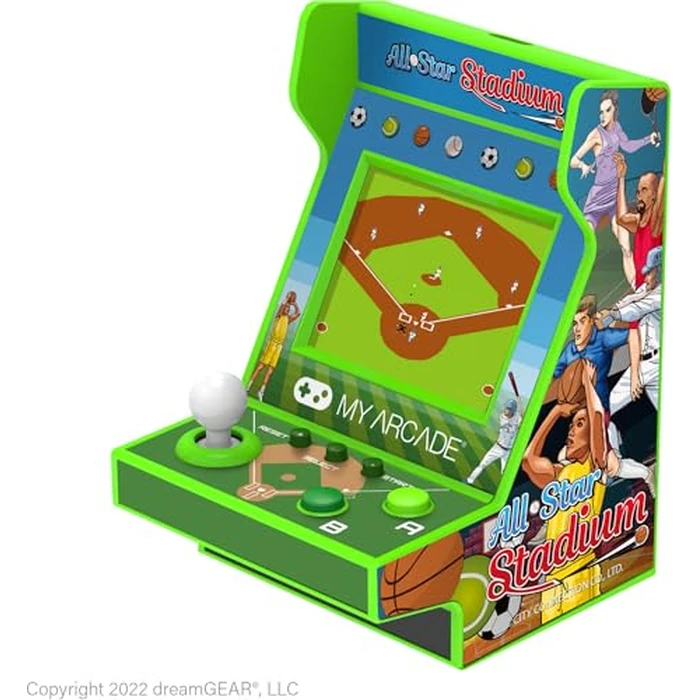 My Arcade All Star Stadium Pico Player- Fully Playable Portable Tiny Arcade Machine with 107 Retro Games, Toys for Kids, 2" Screen, Green, Small (DGUNL-4120) by My Arcade - Used - Acceptable condition - US$13.98