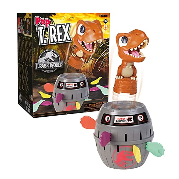 TOMY Pop Up T-Rex Board Game - Family and Preschool Kids Games for Family Game Night - Kids Activities and Jurassic World Toys - 2-4 Players - Ages 4 Years and Up by TOMY - Used - Like New condition - US$15.84