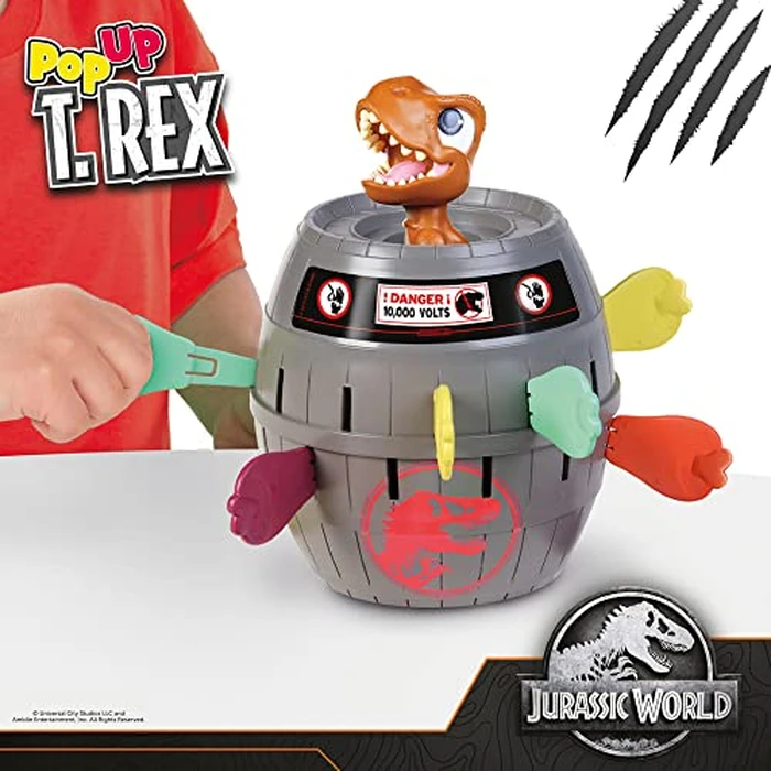 TOMY Pop Up T-Rex Board Game - Family and Preschool Kids Games for Family Game Night - Kids Activities and Jurassic World Toys - 2-4 Players - Ages 4 Years and Up by TOMY - Image 2