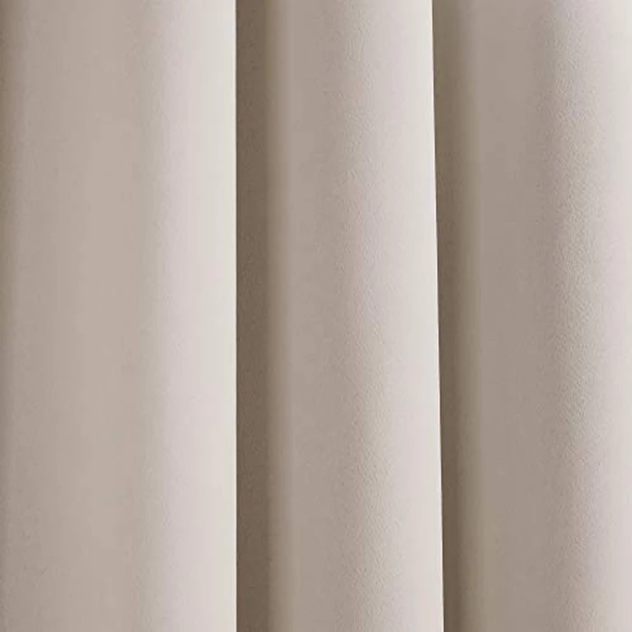 Lush Decor Insulated Knotted Tab Top Room Darkening Window Curtain Panels Pair 52"W x 84"L Wheat - Long Living Room Curtains - Beige Bedroom Curtains by Lush Decor - Image 5