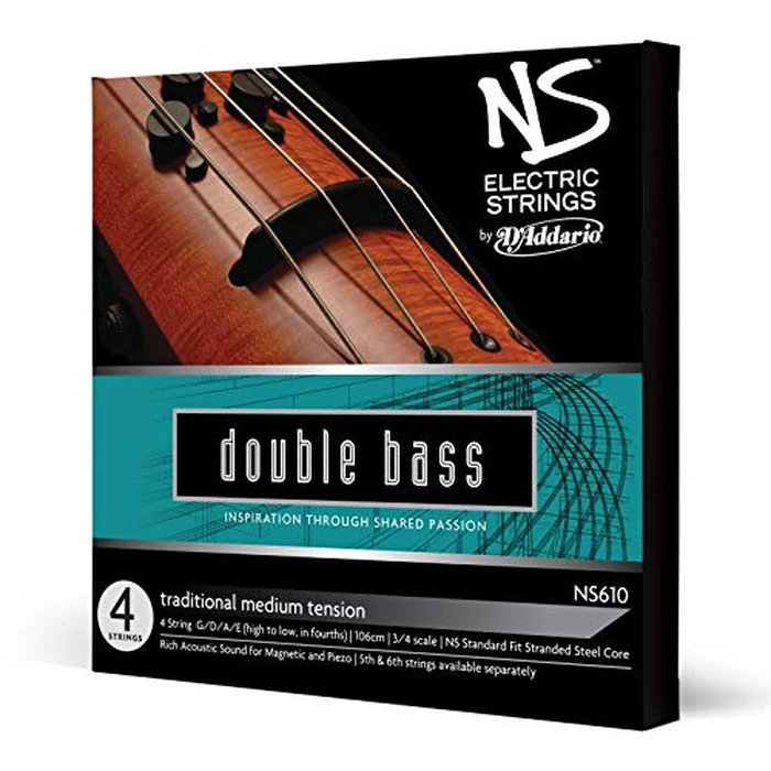 D'Addario NS Electric Traditional Bass String Set, 3/4 Scale, Medium Tension by D'Addario - Image 1