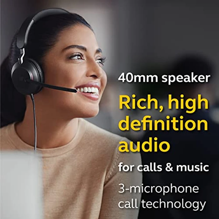 Jabra Evolve2 40 UC Wired Headphones, USB-A, Mono, Black - Telework Headset for Calls and Music, Enhanced All-Day Comfort, Passive Noise Cancelling Headphones, UC-Optimized with USB-A Connection by Jabra - Image 3