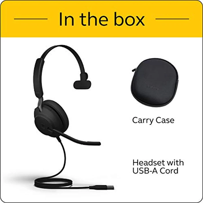 Jabra Evolve2 40 UC Wired Headphones, USB-A, Mono, Black - Telework Headset for Calls and Music, Enhanced All-Day Comfort, Passive Noise Cancelling Headphones, UC-Optimized with USB-A Connection by Jabra - Image 7