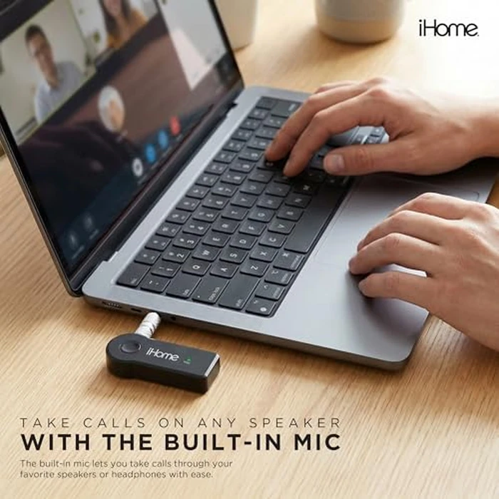 iHome 3.5mm Audio Receiver with Built-in Mic, Wireless Music Streaming, Compact Design by iHome - Image 5