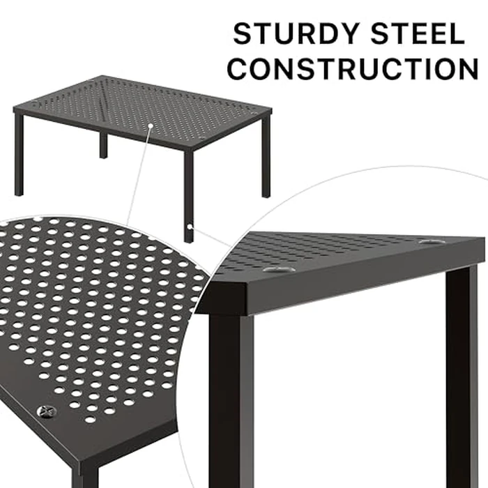 Simple Houseware Expandable Stackable Cabinet and Counter Shelf Organizer with Steel Surface, 9" D x 12.75" W x 5.9" H, Bronze by Simple Houseware - Image 3