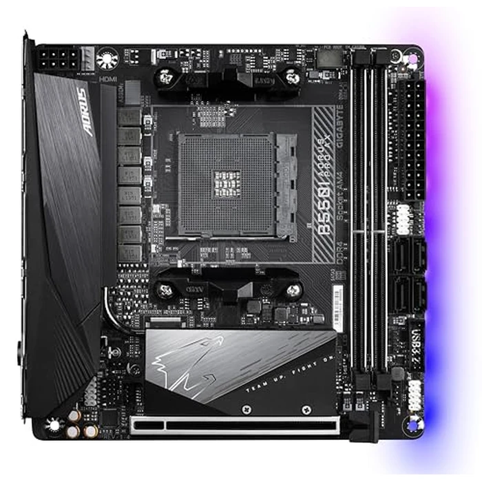 GIGABYTE B550I AORUS PRO AX AMD AM4 ITX Motherboard, Supports Ryzen 5000/4000/3000 Series, DDR4, 6+2 Power Phase, 2X M.2, PCIe 4.0, USB-C, WiFi 6, 2.5 GbE LAN, Q-Flash Plus, WiFi EZ-Plug, RGB Fusion by GIGABYTE - Image 2