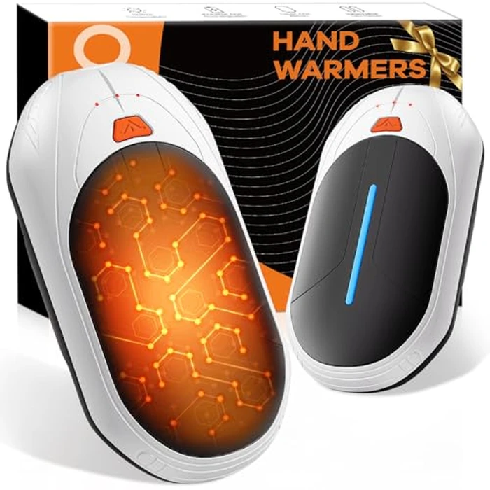 Hand Warmers Rechargeable 2 Pack, 6000mAh Ultrathin Electric Chauffe Mains Handwarmers, Portable Pocket Warmer, Gifts for Christmas, Outdoor Sports, Camping, Hiking by Nazano - Used - Very Good condition - CA$13.69