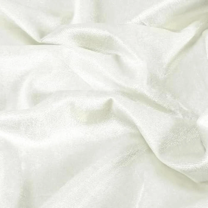 P Pothuiny Ivory White Velvet Fabric by The Yard, 5 Yards x 60 Inch Wide Luxury & Soft Stretchy Velvet Cloth Fabric for Sewing, Apparel, Upholstery - 90% Polyester 10% Spandex by P Pothuiny - Image 2