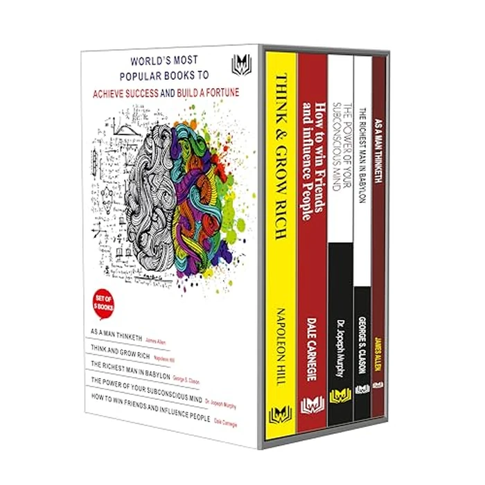 Books For Personal Growth (Set of 5 Books): Think and Grow Rich, How to Win Friends & Influence People, The Power of Your Subconscious Mind, As a Man Thinketh, The Richest Man In Babylon by Willwin Publication Pvt. Ltd. - Used - Like New condition