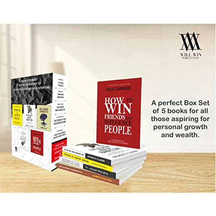 Books For Personal Growth (Set of 5 Books): Think and Grow Rich, How to Win Friends & Influence People, The Power of Your Subconscious Mind, As a Man Thinketh, The Richest Man In Babylon by Willwin Publication Pvt. Ltd. - Image 3