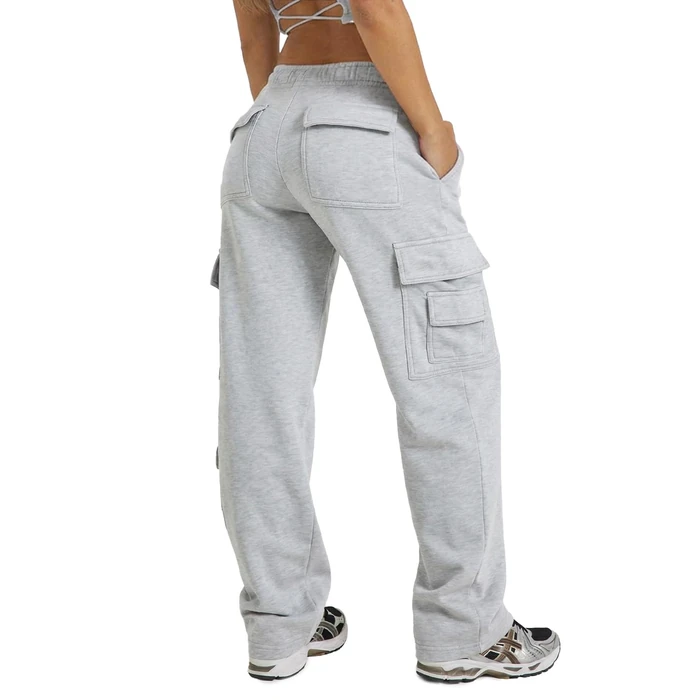 Waitfairy Cargo Sweatpants for Women Straight Leg Fleece Lined Joggers Women Barrel Baggy Sweat Pants for Girls Fall Outfits Grey S by Waitfairy - Used - Like New condition