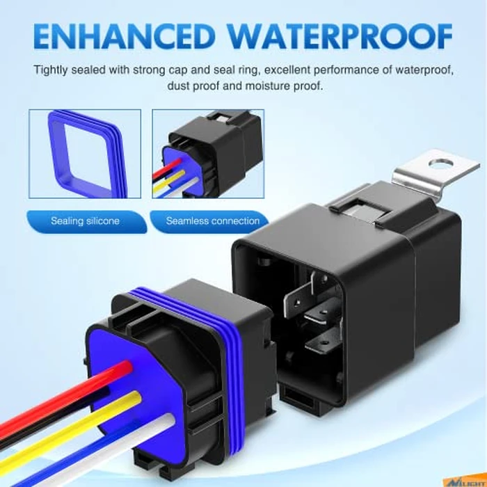 Nilight 5 Pack Waterproof Relay and Harness 40/30 AMP Heavy Duty 12 AWG Tinned Copper Wires 5-PIN SPDT Style 12V Automotive Relay and Harness Set by Nilight - Image 4