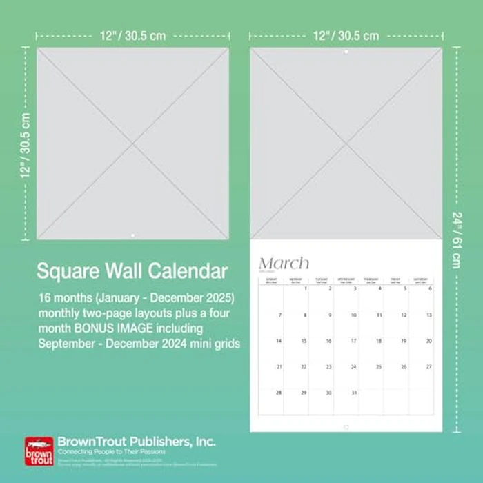 Farmer's Market | 2025 12 x 24 Inch Monthly Square Wall Calendar | Featuring the Artwork of Mollie B. | Hopper Studios | Food Artwork by BrownTrout - Image 4