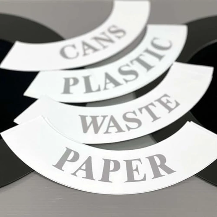 Safco Trash Can Recycle Bin Combo, 28 Gallon Each (3 Bin), At Your Disposal Recycling Center, Black/Grey by Safco - Image 4