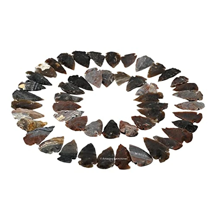 Amazing Gemstone 50 Pieces Fancy Jasper Arrowhead Bulk, Crystal and Healing Stone Flint Rock Arrow Head - 1 to 1.5 Arrowheads for DIY Project Craft Point Jewelry Making by Amazing Gemstone - Image 2