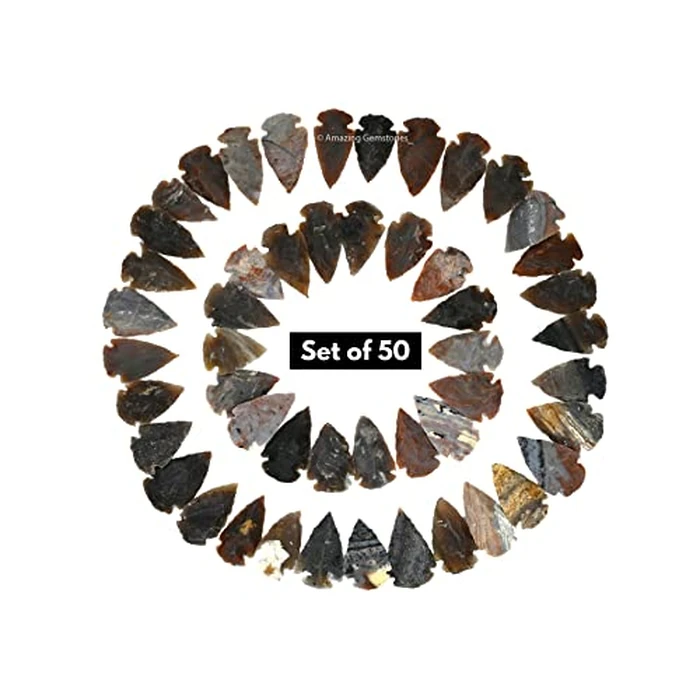 Amazing Gemstone 50 Pieces Fancy Jasper Arrowhead Bulk, Crystal and Healing Stone Flint Rock Arrow Head - 1 to 1.5 Arrowheads for DIY Project Craft Point Jewelry Making by Amazing Gemstone - Image 4