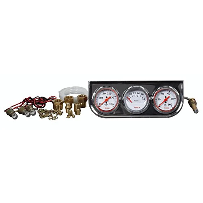 BOSCH SP0F000046 Style Line 2" Triple Gauge Kit (White Dial Face, Chrome Bezel) by Bosch - Image 2