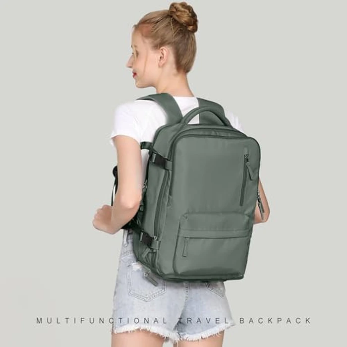 Cabin Bags for Travel, Underseat Carry-ons Bag for Women, Hand Luggage Bag Men Travel Backpack Cabin Size Fit 14 inch Laptop backpack Lightweight Version Green by SEAFEW - Image 2