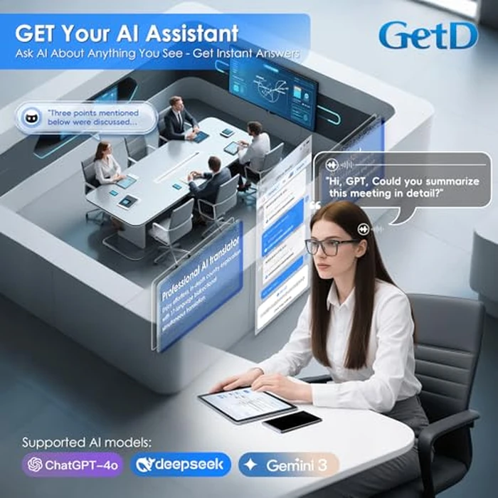 GetD 2026 AI Glasses for Men & Women, Smart Glasses Powered by ChatGPT, AI Real-time Translation with 145 Languages, 11H Music Play, Bluetooth Glasses with Photochromic Lens for Daily Use, Travel by GetD - Image 4