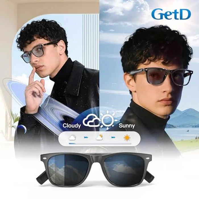 GetD 2026 AI Glasses for Men & Women, Smart Glasses Powered by ChatGPT, AI Real-time Translation with 145 Languages, 11H Music Play, Bluetooth Glasses with Photochromic Lens for Daily Use, Travel by GetD - Image 6
