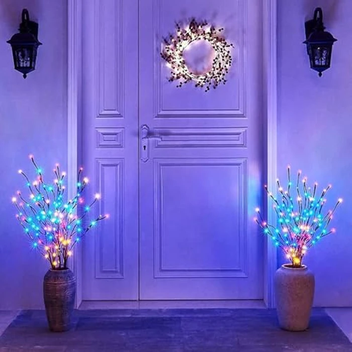 EAMBRITE Lighted Brown Branches, 3PK 30 inch Lighted Branches with 60 Multicolor Lights Waterproof Plug in Willow Branch Lights for Outdoor Indoor Christmas Decor by EAMBRITE - Image 2
