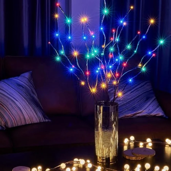 EAMBRITE Lighted Brown Branches, 3PK 30 inch Lighted Branches with 60 Multicolor Lights Waterproof Plug in Willow Branch Lights for Outdoor Indoor Christmas Decor by EAMBRITE - Image 9