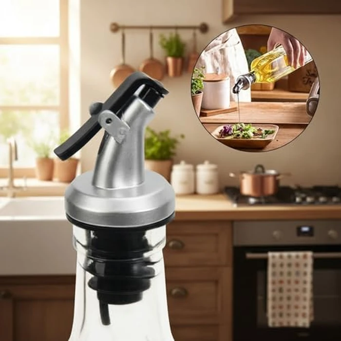 WERTIOO Oil Dispenser Bottle 4 Pack 17 OZ Glass Olive Oil and Vinegar Dispenser Set Oil Container with Funnel & Pen and Tag for Kitchen by WERTIOO - Image 6