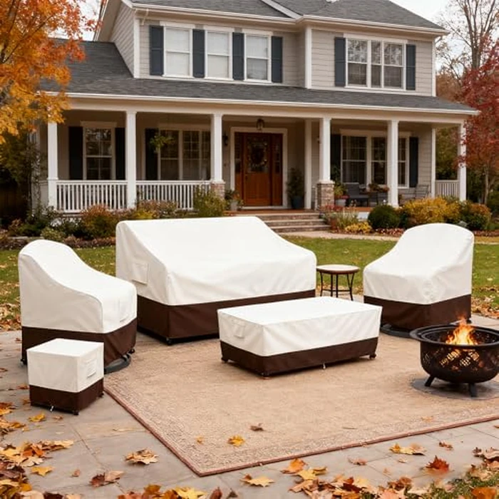 Bitubi Waterproof 4 Pack Outdoor Swivel Chair Cover for Patio Chair Size Up to 33W x 35D x 38.5H inch,Outdoor Lawn Patio Furniture Covers (Brown) by Bitubi - Image 5